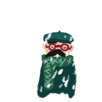 khibou illustration snow winter snowman Sticker