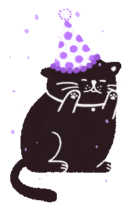 Cat Celebration Sticker