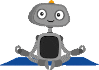 robot yoga Sticker by cabuu
