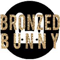 bronzedbunny tanning bronze gold glitter airbrush tan Sticker