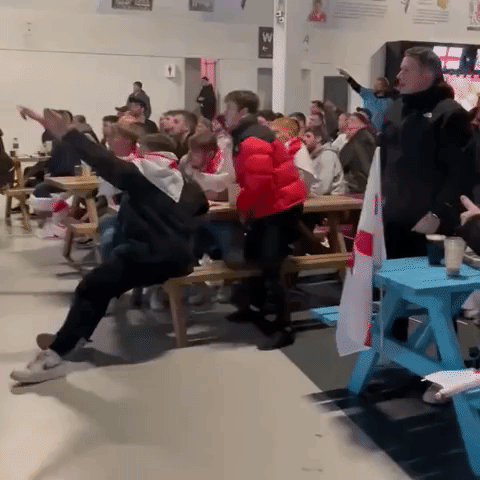 Fans Cheer England's Second Goal From Bristol Watch Party