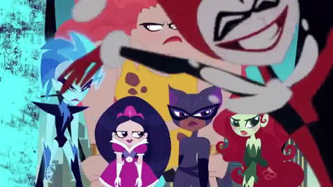 giphygifmaker dc harley quinn catwoman poison ivy GIF