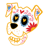 Day Of The Dead Dog Sticker by Taylor Reeve