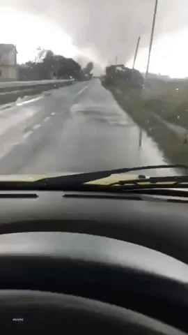 Motorist Gets Up-Close Look at Tornado Near Southern Italian City