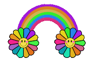 Flower Power Rainbow Sticker