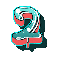 Number 2 Typography Sticker by The3Flamingos