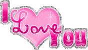I Love You Glitter Sticker