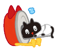 Kuroro_official cat night sleep crash Sticker