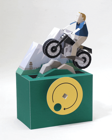 keisukesaka giphyupload motorbike etsy papercraft GIF