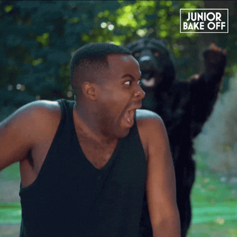Scared Bake Off GIF by The Great British Bake Off