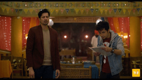 theviralfever giphygifmaker awkward laugh chandan tripling GIF