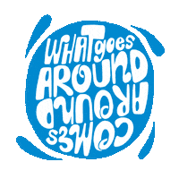 karmacola blue spin karma what goes around comes around Sticker