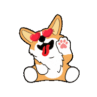 petiquepets petique corgi dog corgi heart eyes Sticker
