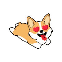 petiquepets corgi cute dog heart eyes petique Sticker