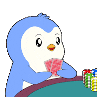 Poker Face Penguin Sticker by Pudgy Penguins
