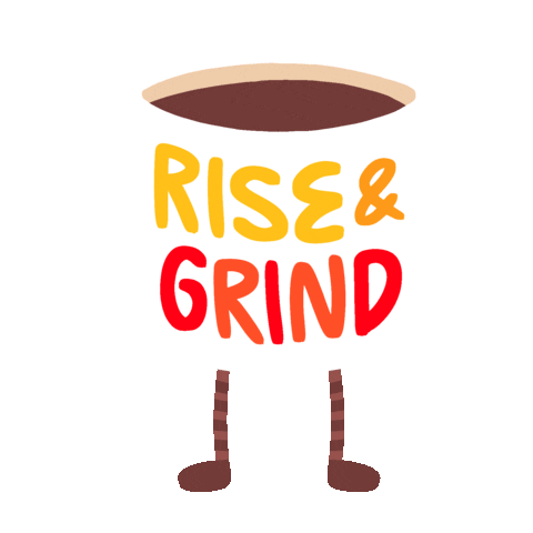 Grinding Good Morning Sticker by Yeremia Adicipta
