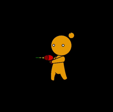 Doodlekid87 yellow action alien laser GIF