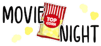 fritravich movie pelicula movie night pop corn Sticker
