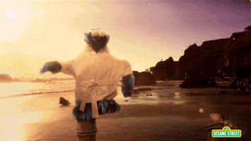 cookie monster yoga GIF