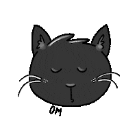 Hungry Black Cat Sticker