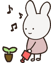 with_minee flower bunny rabbit plant Sticker