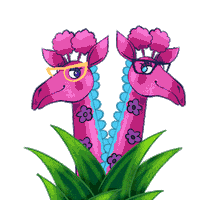 megandraws giraffes its a small world meganleeart popd Sticker