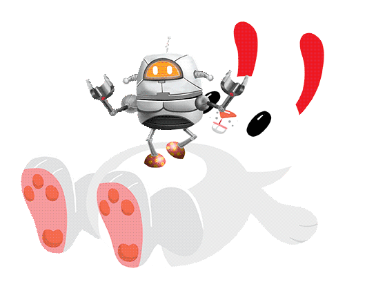easter bunny robot Sticker by Bill Greenhead