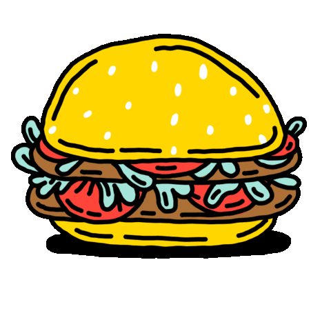 Burger Cheeseburger Sticker by Jamie Tam