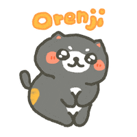 Orange Cute Cat Sticker