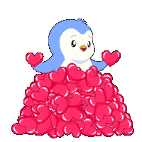I Love You Hearts Sticker by Pudgy Penguins