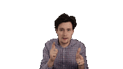 Pew Pew Finger Guns Sticker by James Follent