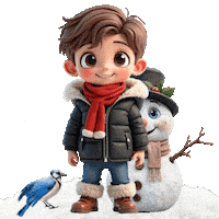 Boys Girls Snowman Sticker