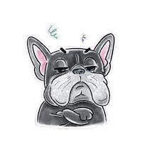 stefdubbs angry frenchie french bulldog unamused Sticker