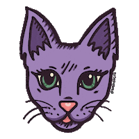 Cat Blinking Sticker by Krajewska