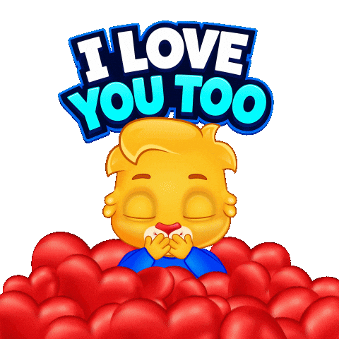 I Love You Hearts Sticker by Lucas and Friends by RV AppStudios