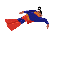 Super-Homem Swimming Sticker by Leandro Robles