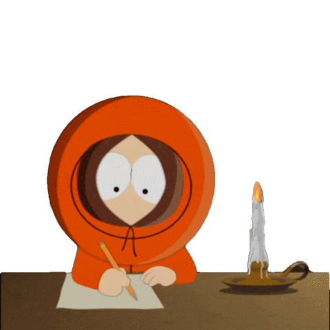 Kenny Mccormick Writing Sticker by South Park