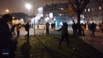 Protesters Clash With Police in Central Paris Amid Nationwide Strike