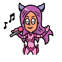 Cute Girl Singing Sticker by Naeleck