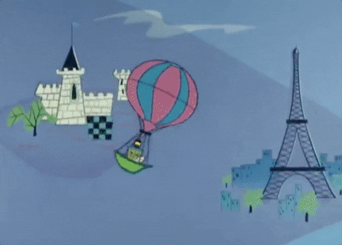 eiffel tower balloon GIF by Warner Archive