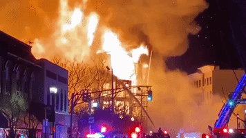 Large Fire Rips Through Construction Site in Bound Brook, New Jersey