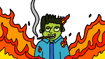 Fire Smoking Sticker by herbertonic