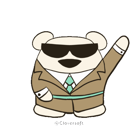 Polar Bear Hello Sticker by Cloversoft