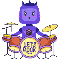 Robot Drums Sticker by 482.solutions