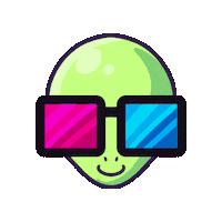 3D Glasses Black Nerd Sticker by Blerd