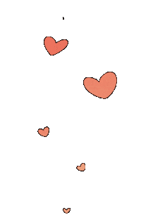 Sticker gif. Several pink hearts grow and shrink in a never-ending upward spiral against a transparent background.