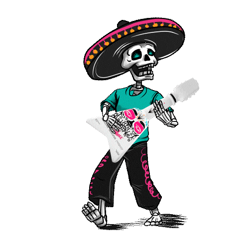 Day Of The Dead Skeleton Sticker by rocknrolltequila