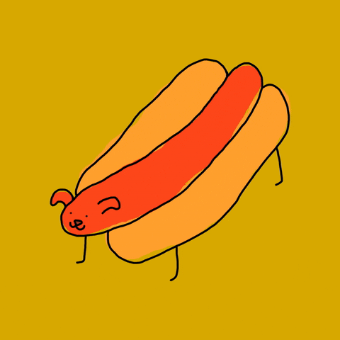 stickfiguregirl giphygifmaker dog food hotdog GIF