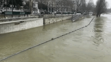 Riverside Walkways Flooded as Seine Rises