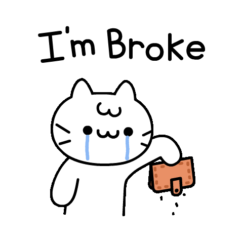 Im Poor No Money Sticker by Mikitti